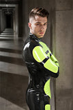 Man Latex Catsuits Straposis Back Zipper Feet