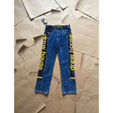 Drew house pants early autumn d@ew patchworkembroiderletter denim straight-leg pants
