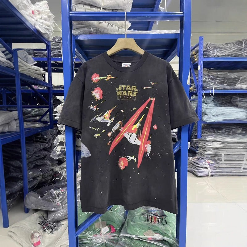 saint m t shirts  s.m. star wars graphic crewneck pullover t-shirt - wholesale