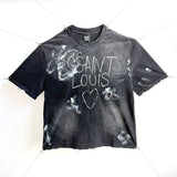 saint m t shirts  s.m street style hand-painted graffiti crew neck pullover short sleeve t-shirt - wholesale