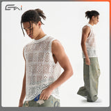 Etai men's apparel summer casual men's openwork mesh tank top - youthful, sporty, trendy, and cool men's vest