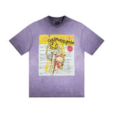 saint m t shirts Spring and summer s.m heavy industry washed and fried color round neck pullover short sleeve