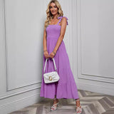 Women's dress - in-house photography, spring/summer export, european & american style, strappy bandeau jacquard dress, sexy & spicy