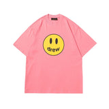 Drew house t-shirt - spring/summer collection - d@ew smiley face letter print crew neck pullover short sleeve - wholesale single piece