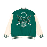Etai men's clothing youth autumn/winter trendy baseball jacket - sporty casual color block fleece outerwear