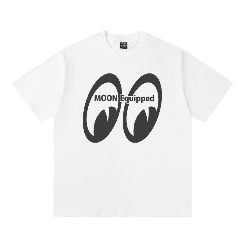 saint m t shirts  s.m eye letter graphic crew neck pullover short sleeve top - wholesale