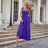 Women's dress - self-produced photos - amazon & wish cross-border - spring sexy backless printed vacation style cami dress