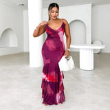 Women's dress - cross-border fashion: sexy, chic, and trendy european & american style. features a spaghetti strap, long length, floral lace, and slim fit design. perfect for instagram-worthy looks