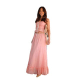 Women's dress: aliexpress women's summer camisole bow sweet top & ruched fairy midi skirt set
