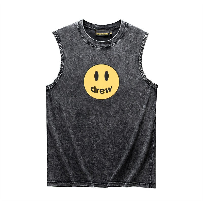 Drew house t-shirt - spring/summer d@ew classic letter heavyweight washed tank top