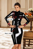 Dom Maiden Women Black Latex Dress Uniform cosplay