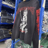 Saint m hoodie - autumn/winter s.m. skull throne graphic crewneck pullover long sleeve - wholesale