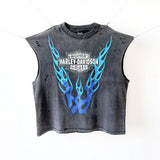 saint m t shirts  s.m. blue flame limited edition pullover casual tank top - wholesale