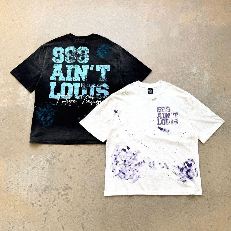 saint m t shirts  s.m street graffiti style crew neck pullover short sleeve t-shirt - wholesale
