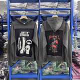 Saint m t jackets autumn/winter s.m cell celebration graphic washed & distressed hoodie - wholesale