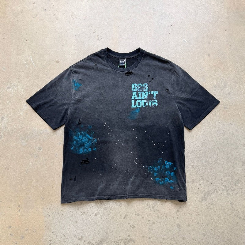 saint m t shirts  s.m street graffiti style crew neck pullover short sleeve t-shirt - wholesale