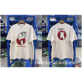 saint m t shirts  s.m cartoon print crew neck pullover short sleeve top - wholesale