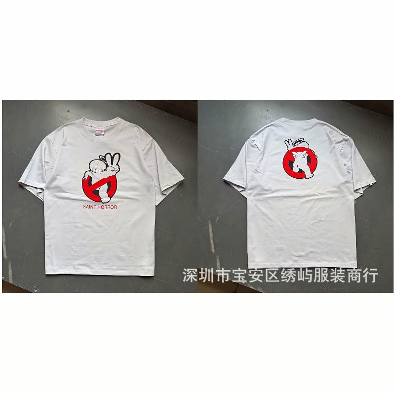 saint m t shirts  s.m cartoon series graphic crewneck pullover short sleeve t-shirt - wholesale