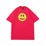 Drew house t-shirt - spring/summer collection - d@ew smiley face letter print crew neck pullover short sleeve - wholesale single piece