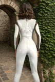 Women Latex Catsuits White Serpentine