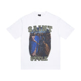 saint m t shirts  s.m oil painting character graphic crew neck short sleeve top