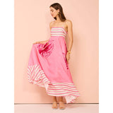 Women's summer dress: sexy spaghetti strap, high-waisted, flared maxi dress with elegant print - perfect for us & european marketplaces