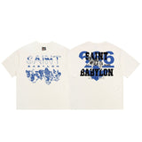 saint m t shirts  s.m vintage high street casual crew neck pullover short sleeve tee - wholesale