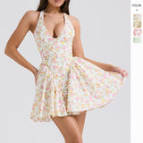 Women's dress - independent website cross-border e-commerce - spring/summer new arrivals - sweet & country style - halter neck, backless, sexy mini dress for women