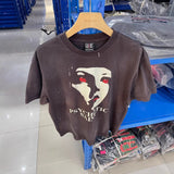 saint m t shirts  s.m vintage portrait graphic crew neck short sleeve top - wholesale