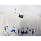 saint m t shirts  s.m houndstooth letter graphic crew neck short sleeve top - wholesale