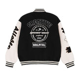 Etai men's american streetwear baseball jacket - premium color block fleece embroidered outerwear