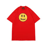 Drew house t-shirt - spring/summer collection - d@ew smiley face letter print crew neck pullover short sleeve - wholesale single piece