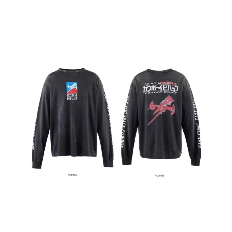 Saint m hoodie - spring/autumn s.m interstellar cowboy graphic crewneck pullover long sleeve - wholesale