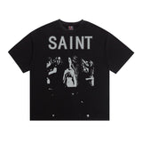 saint m t shirts  s.m vintage washed distressed crew neck pullover short sleeve top - wholesale