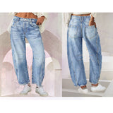 Women's pants - in stock - cross-border fashion - european & american retro - loose fit - high waist - straight leg - wide leg - jeans - trousers - women's