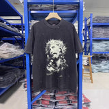 saint m t shirts  s.m. glow-in-the-dark distressed crew neck pullover short sleeve t-shirt - wholesale