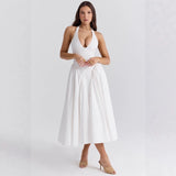 Women's dress - cross-border e-commerce, european & american style, spring collection, elegant v-neck halter neck sexy evening gown dress