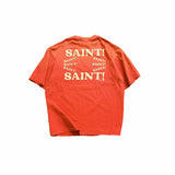 saint m t shirts Spring and summer s.m slurry printing, hole coding, wax dyeing, stir-fried washing short sleeves