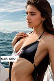 Women Latex Bodysuits Strapper Swimwear Cutout Bikini
