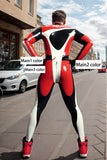 Men Latex Catsuits Motogp Biker Front Zip Racing