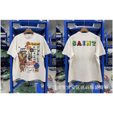 saint m t shirts  s.m cartoon print crew neck pullover short sleeve top - wholesale