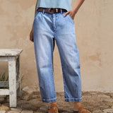 Women's wide-leg straight-leg cropped jeans - spring/summer collection - casual & fashionable - ready stock - aliexpress women's apparel