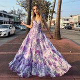 Women's summer cross-border fashion printed back-tie maxi dress - elegant and flowy