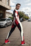 Men Latex Catsuits Motogp Biker Front Zip Racing