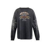 Saint m hoodie fall and winter s.m co-branded spider web pattern round neck pulloverlong sleeves
