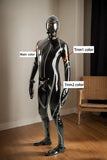 Man Latex Catsuits Mitten Sleeved Codpiece