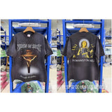 saint m t shirts  s.m cartoon print crew neck pullover short sleeve top - wholesale
