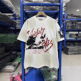 saint m t shirts  s.m. rockabilly american vintage crew neck drop shoulder washed distressed short sleeve tee - wholesale