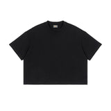 Cross-border trendy brand loose fit short sleeve pure cotton men's t-shirt - summer men's solid color crew neck drop shoulder boxy tee