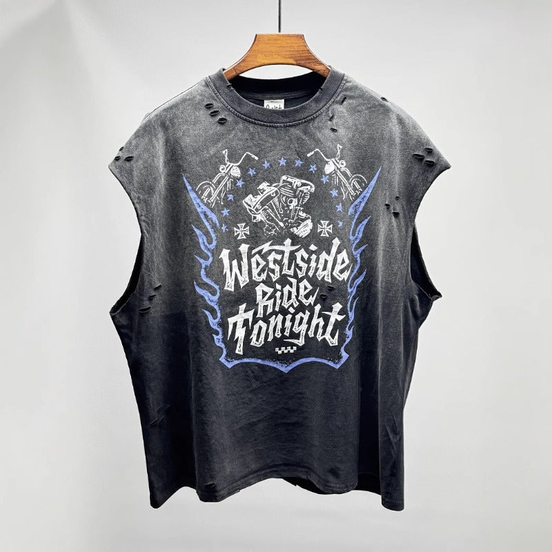 saint m t shirts  s.m. purple flame motorcycle limited edition crew neck pullover tank top - wholesale